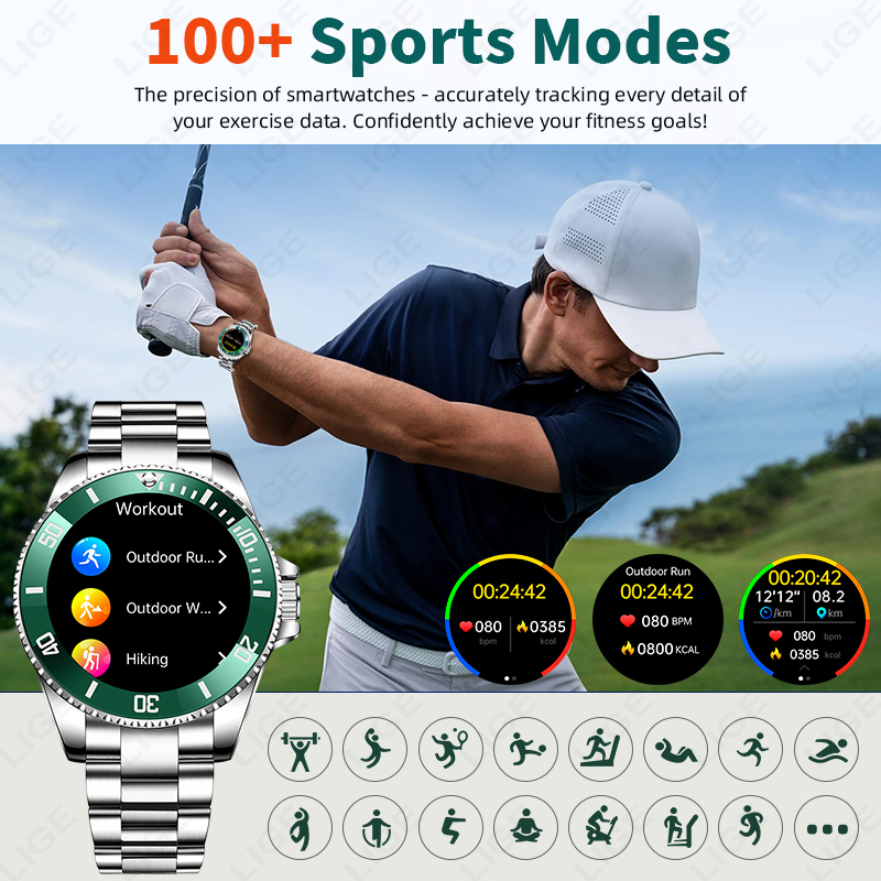LIGE New Smart Watch Men Bluet - Luxury Watch In The World 评论和价格