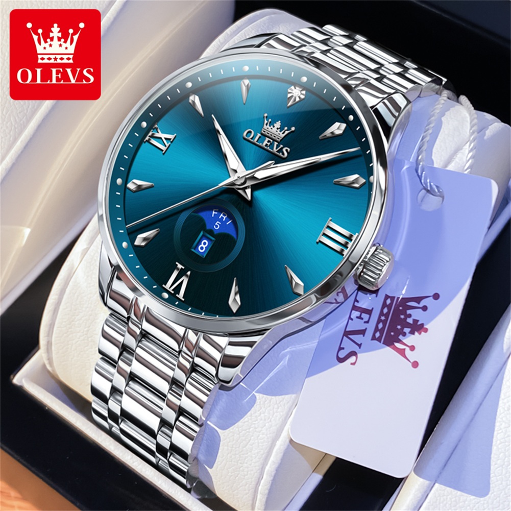 OLEVS Moon Phase men's watches - Luxury Watch For Men 评论和价格