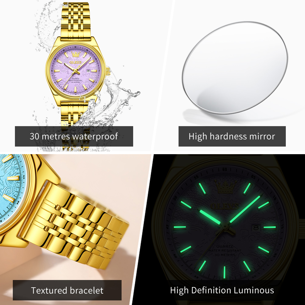 OLEVS Brand Luxury Gold Watch  - Luxury Watch Brand For Women 评论和价格