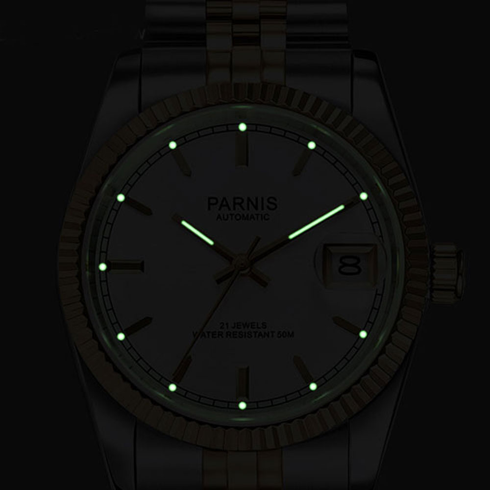 Parnis 36mm Mens Automatic Wat - Luxury Watch Gold And Black 评论和价格