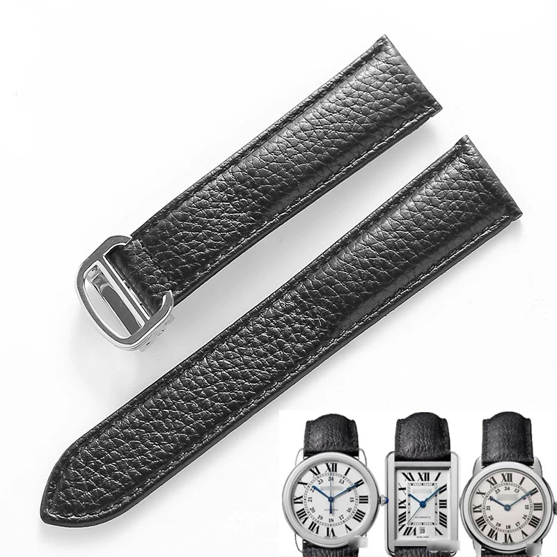Genuine Leather Watch Strap fo - Cartier Watch Tank 评论和价格