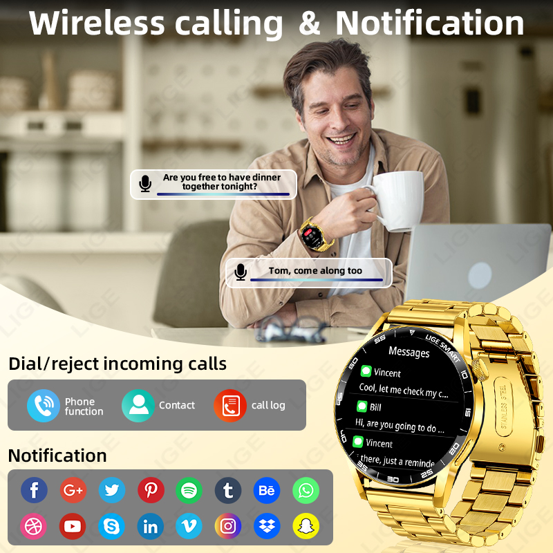 LIGE Luxury Smart Watch For Ma - Luxury Watch In The World 评论和价格