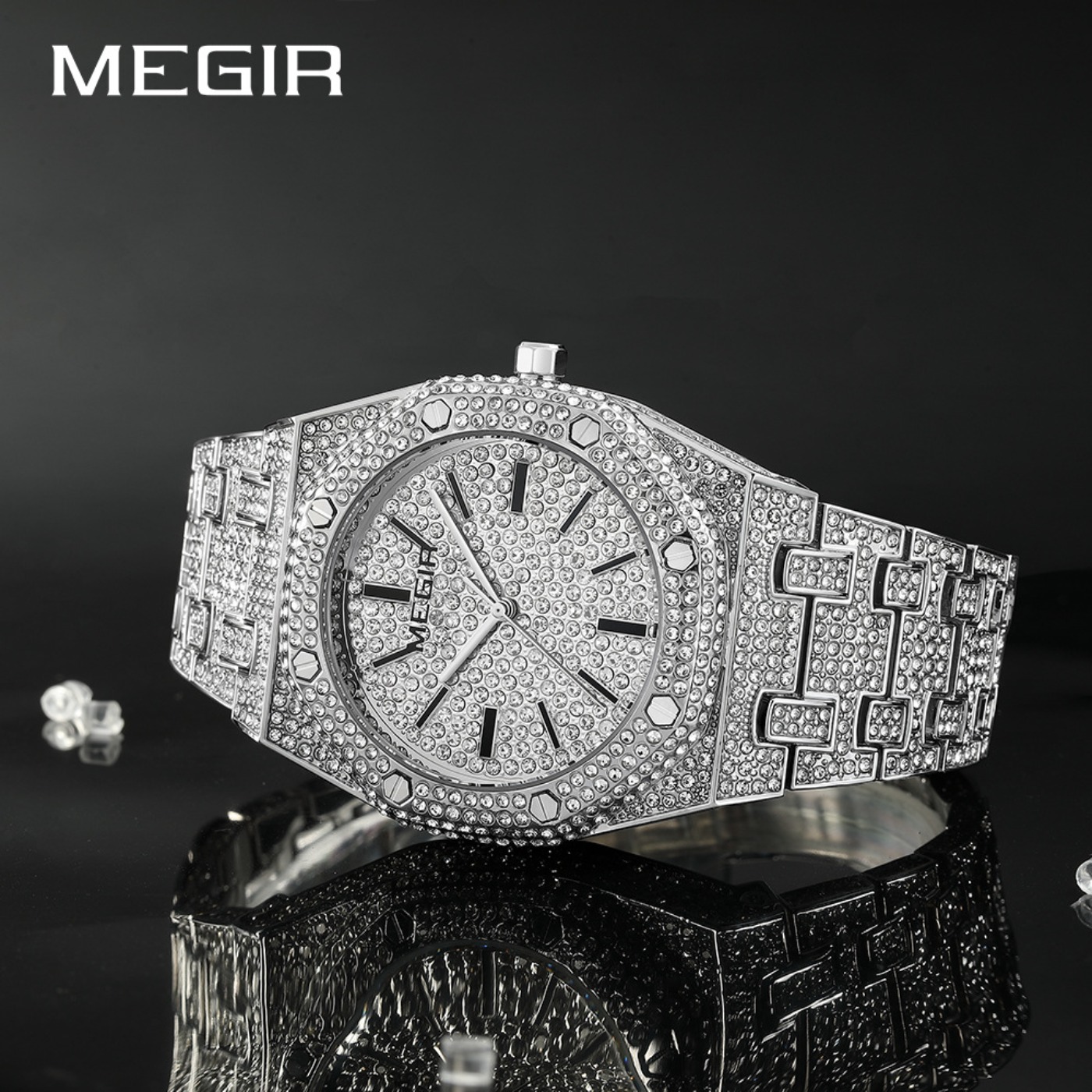MEGIR Luxury Quartz Rhinestone - Luxury Watch For Men 评论和价格