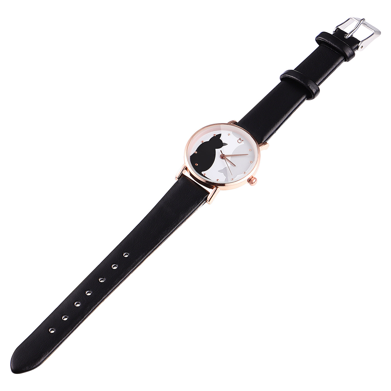 Lovely Cartoon Cat Kids Watch  - Luxury Watch Gold And Black 评论和价格