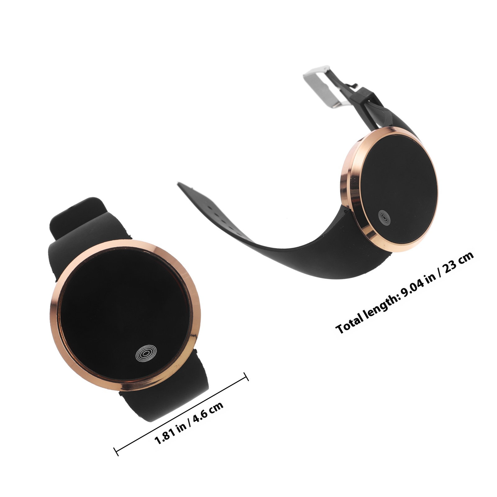 Men Women LED Alloy Wristbands - Luxury Watch Gold And Black 评论和价格