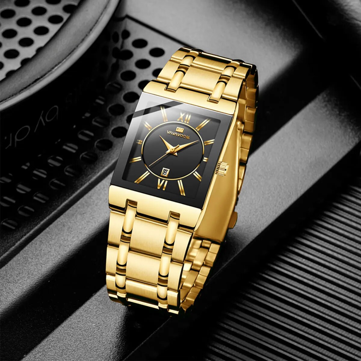 Men Business Watch Simple Desi - Luxury Watch Gold And Black 评论和价格