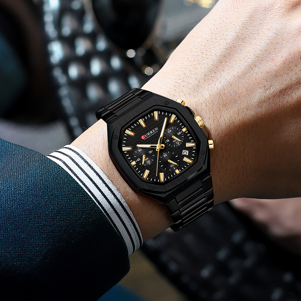 CURREN Luxury Square Chrono Wa - Luxury Watch For Men 评论和价格