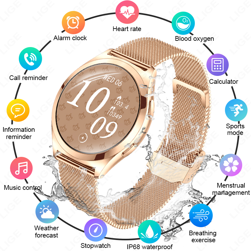 LIGE Luxury Smart Watch For Wo - Luxury Watch In The World 评论和价格