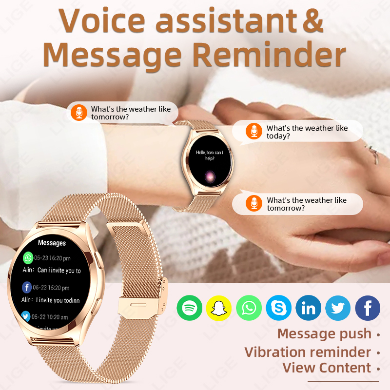 LIGE Luxury Smart Watch For Wo - Luxury Watch In The World 评论和价格