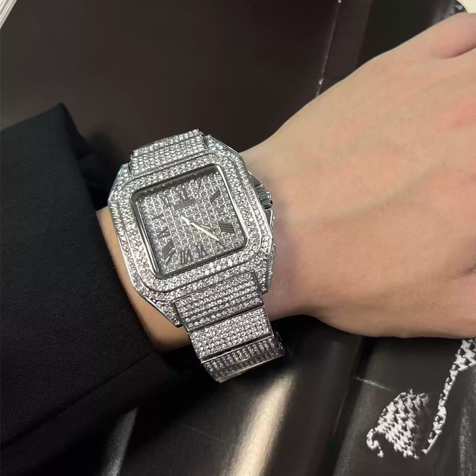 Gold or Black Watch Ice Out Sq - Luxury Watch Gold And Black 评论和价格