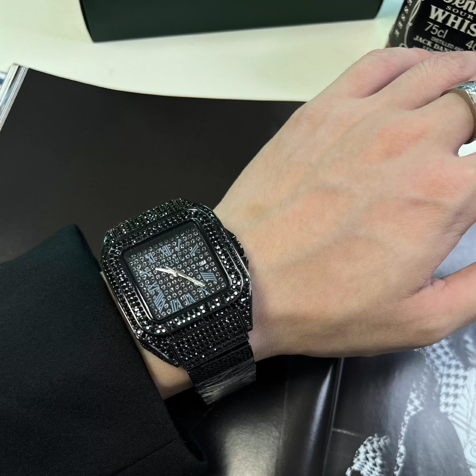 Gold or Black Watch Ice Out Sq - Luxury Watch Gold And Black 评论和价格